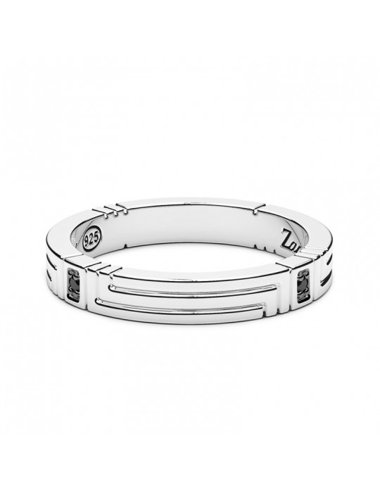 Zancan Ring - Insignia 925 - Silver 925% - Black Spinels -EXA154-21