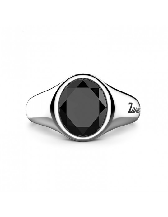 Zancan Ring - Eternity 925 - Silver 925% - Black Onyx - EXA238