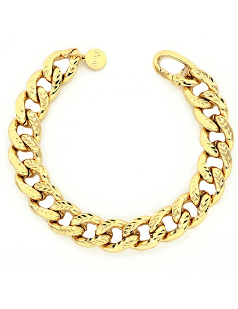 Unoaerre Woman's Bracelet - in Yellow Bronze Diamond Curb Chain - 0