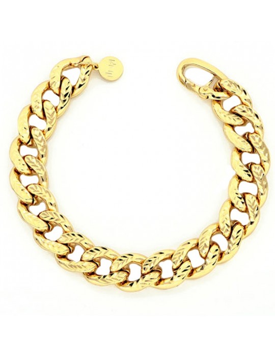 Unoaerre Woman's Bracelet - in Yellow Bronze Diamond Curb Chain - 0