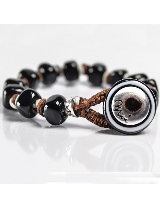 Bracciale Moi - San Lorenzo - Perle - Vetro di Murano Nere -SANLORENZO