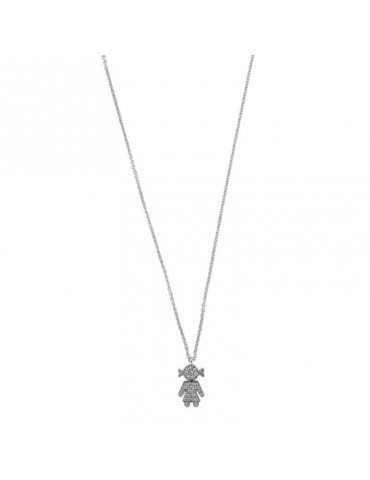 Collana Crivelli - Oro - Ciondolo Bimba - Diamanti Bianchi 0,21 ct 2