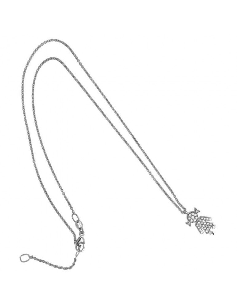 Collana Crivelli - Oro - Ciondolo Bimba - Diamanti Bianchi 0,21 ct