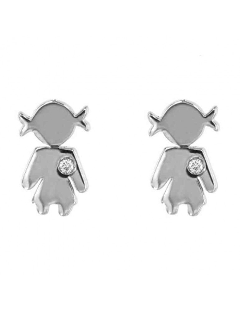 Orecchini Crivelli - Oro Bianco - Bimba - Diamanti Bianchi 0,02 ct