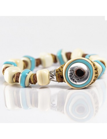 Bracciale Moi - Riviera - Vetro di Murano - Bianche - Azzurre -RIVIERA