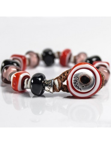 Moi bracelet - Romeo - Murano glass - Red - Black - ROMEO