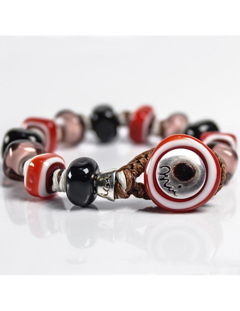 Moi bracelet - Romeo - Murano glass - Red - Black - ROMEO
