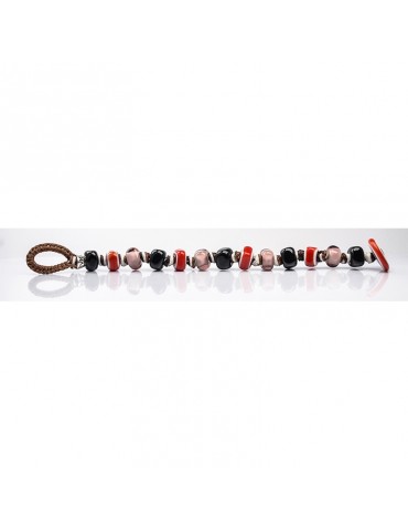 Bracciale Moi - Romeo - Vetro di Murano - Rosse - Nere - ROMEO 2