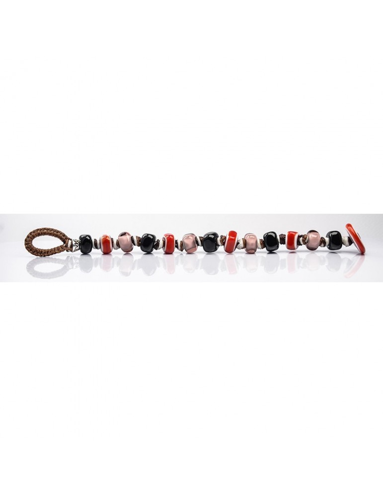 Bracciale Moi - Romeo - Vetro di Murano - Rosse - Nere - ROMEO