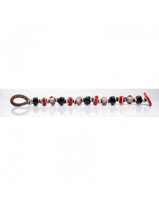 Moi bracelet - Romeo - Murano glass - Red - Black - ROMEO