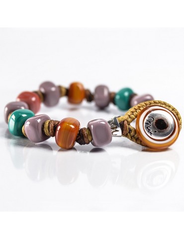 Bracciale Moi - Picardia - Vetro di Murano - Cipria - Verdi - PICARDIA