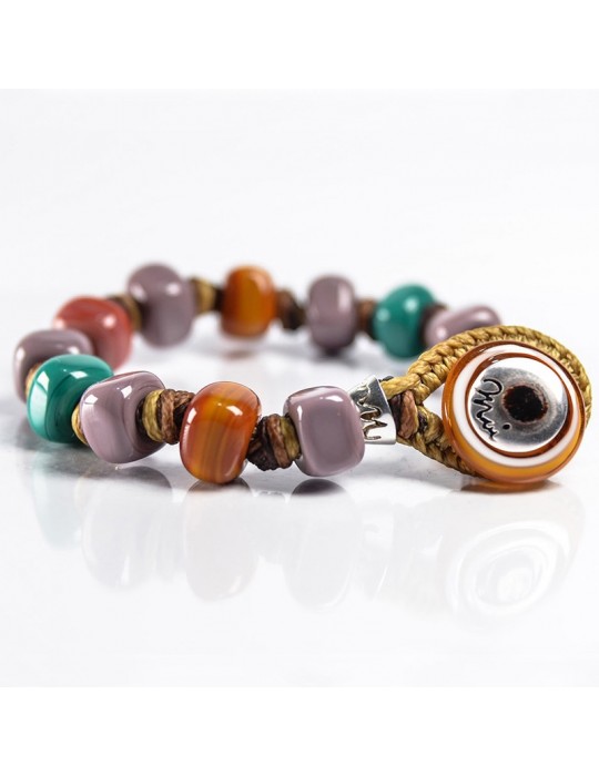 Bracciale Moi - Picardia - Vetro di Murano - Cipria - Verdi - PICARDIA