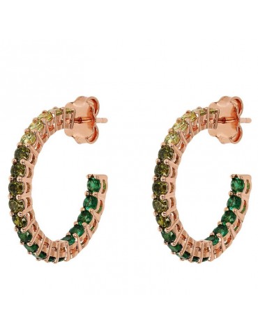 Orecchini Bronzallure-Altissima-Cerchio-Cristalli Verdi-WSBZ02119.GREEN