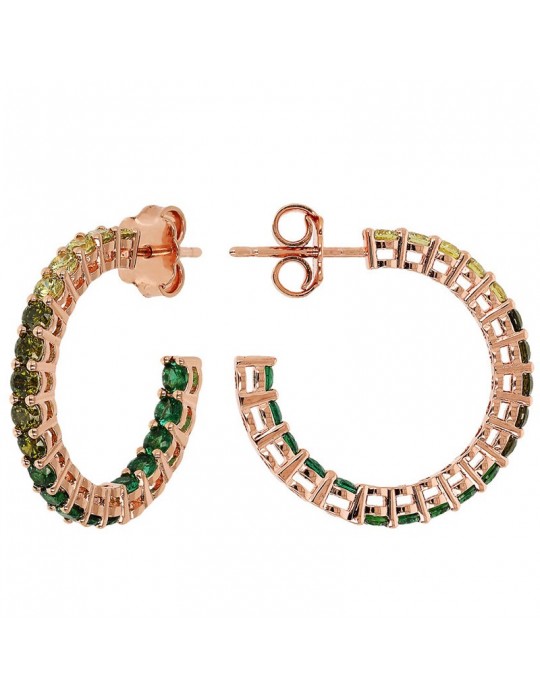 Orecchini Bronzallure-Altissima-Cerchio-Cristalli Verdi-WSBZ02119.GREEN