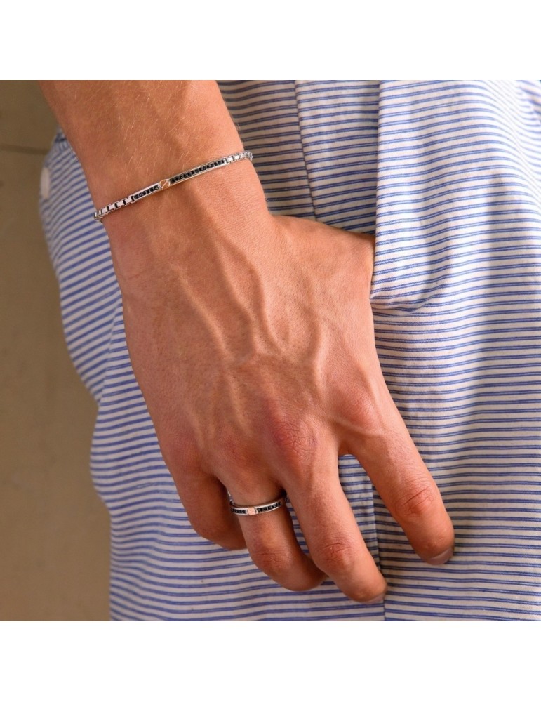 Bracciale Zancan - Insignia 925 - Argento 925% - Spinelli Neri-EXB732R