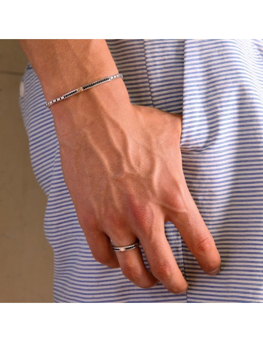 Bracciale Zancan - Insignia 925 - Argento 925% - Spinelli Neri-EXB732R