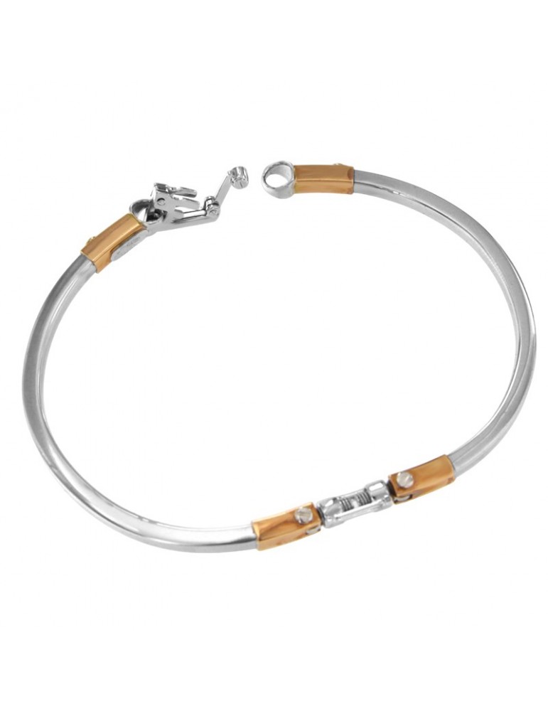 Arkano Bracelet - Rigid Handcuff in White Gold and 18K Rose Gold - 0