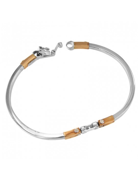 Arkano Bracelet - Rigid Handcuff in White Gold and 18K Rose Gold - 0
