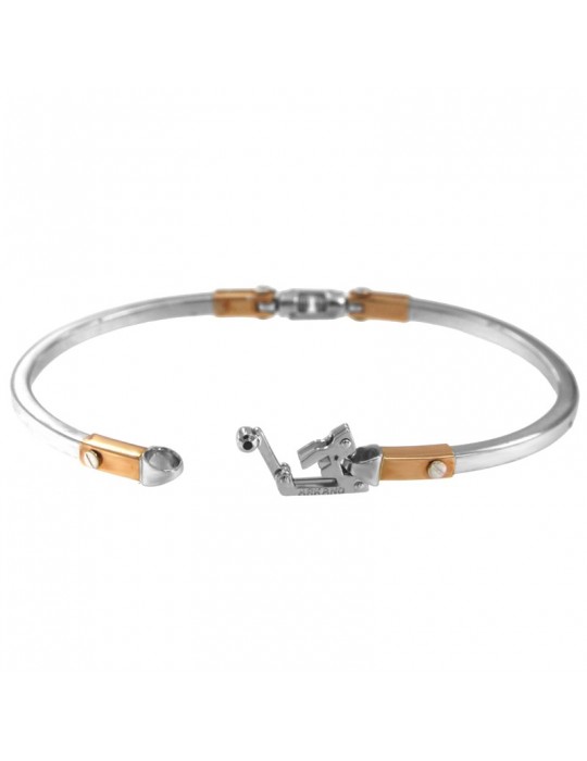 Arkano Bracelet - Rigid Handcuff in White Gold and 18K Rose Gold - 0