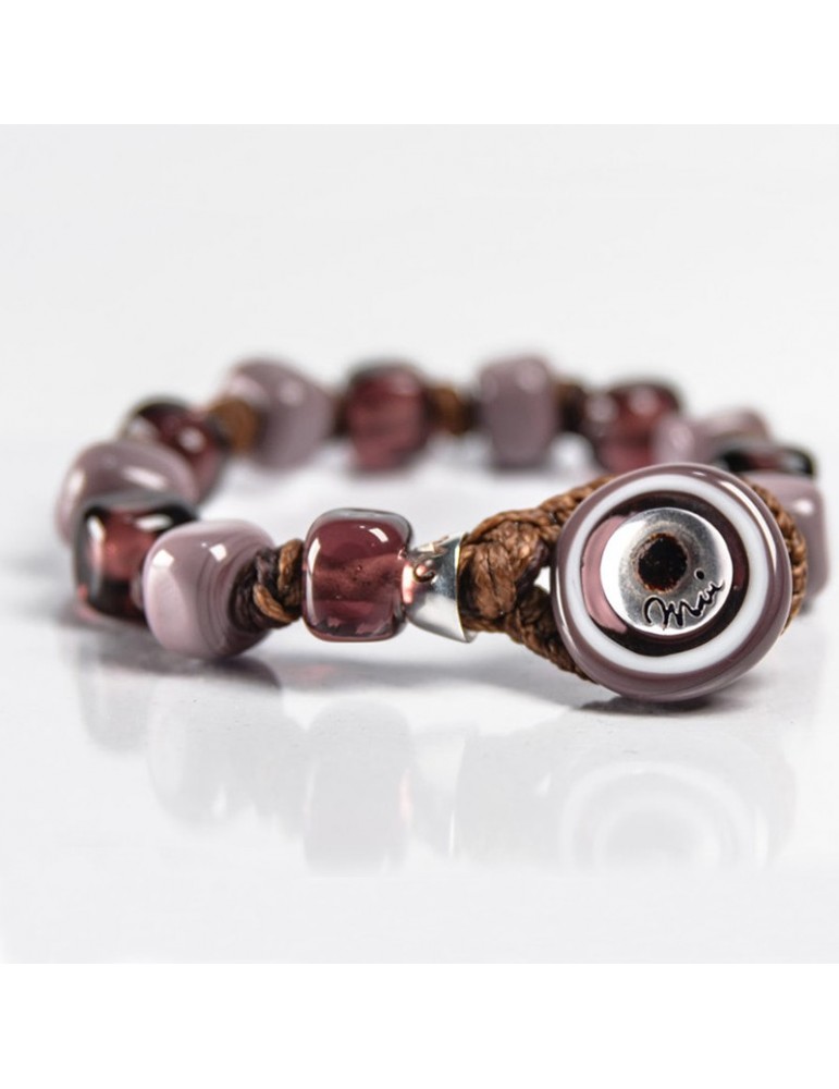 Moi Bracelet - Bacchus - Pearls - Amaranth Red Glass - Gray - BACCO