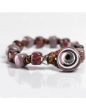 Moi Bracelet - Bacchus - Pearls - Amaranth Red Glass - Gray - BACCO
