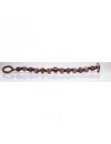 Bracciale Moi - Bacco - Perle - Vetro Rosso Amaranto - Grigio - BACCO 2