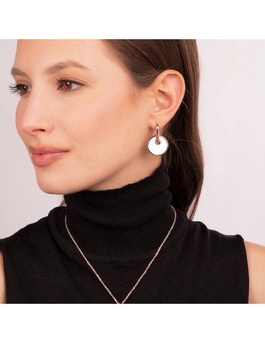 Bronzallure Earrings - Alba - Pendant - Flat Pearl - WSBZ02088.WM