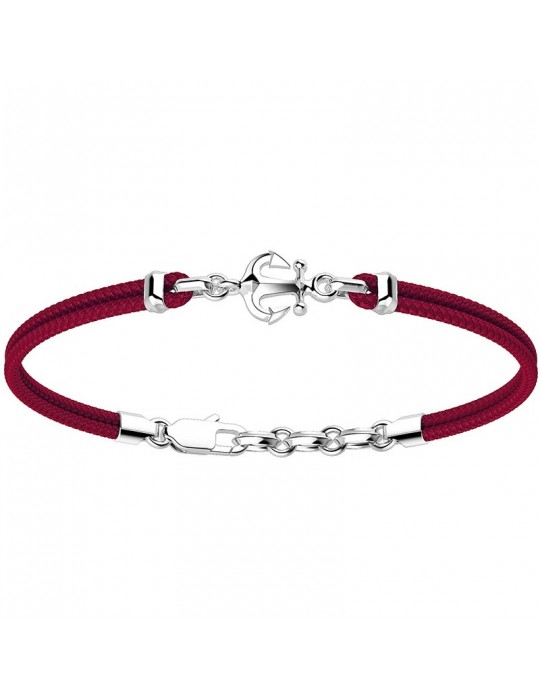 Zancan Men's Bracelet with Red bordeaux Anchor - 0 Zancan Men's Bracelet with Red bordeaux Anchor - 0