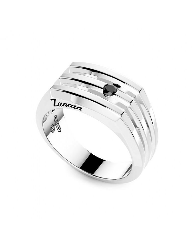 Anello Zancan - Insignia 925 - Chevalier - Spinello Nero - ESA058