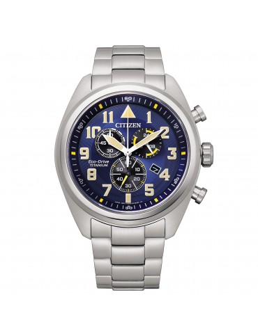 Citizen Men's Watch - Super Titanium Chronograph Eco-Drive 43mm Blue Yellow - 0