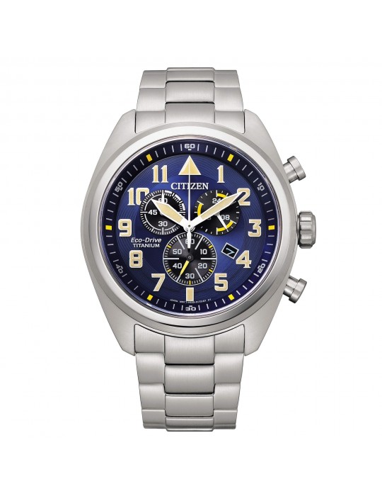 Citizen Men's Watch - Super Titanium Chronograph Eco-Drive 43mm Blue Yellow - 0