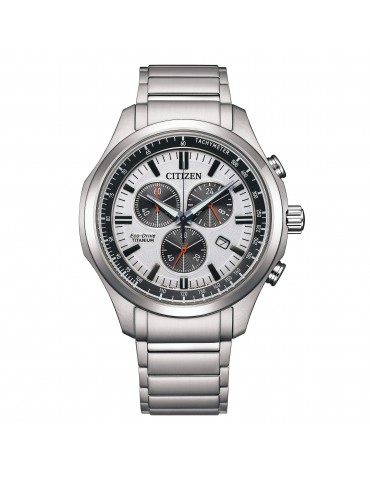 Citizen Men's Watch - Super Titanium Chronograph Eco-Drive 43mm White Black - 0