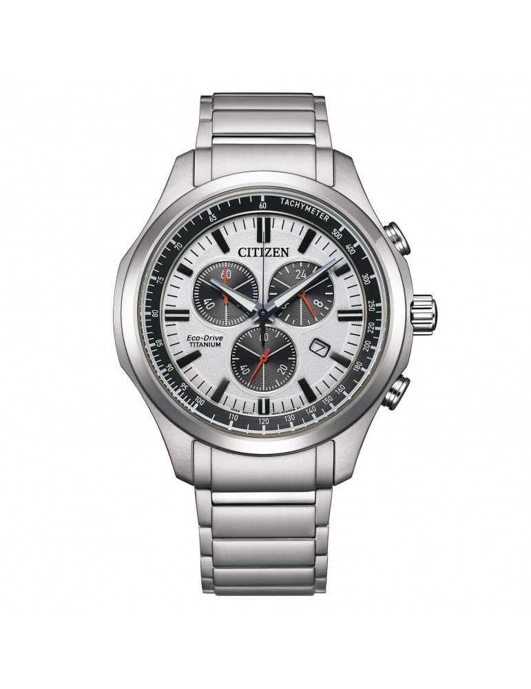 Citizen Men's Watch - Super Titanium Chronograph Eco-Drive 43mm White Black - 0