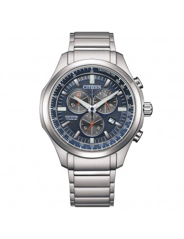Citizen Men's Watch - Super Titanium Chronograph Eco-Drive 43mm Blue Black - 0