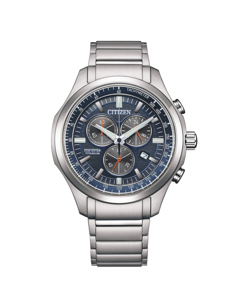 Citizen Men's Watch - Super Titanium Chronograph Eco-Drive 43mm Blue Black - 0