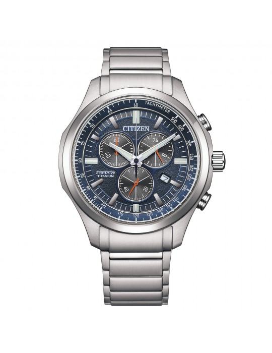 Citizen Men's Watch - Super Titanium Chronograph Eco-Drive 43mm Blue Black - 0