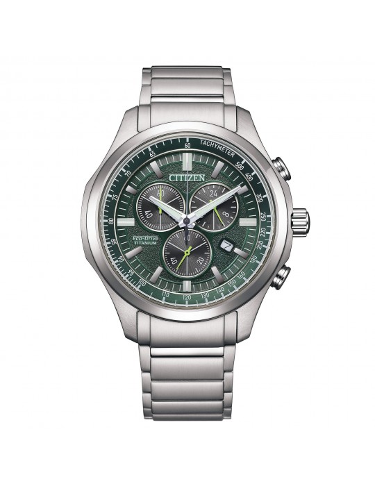 Orologio Citizen - Super Titanio Cronografo Eco-Drive 43mm Verde Nero - AT253085X