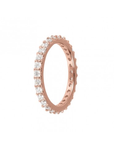 Anello Bronzallure da Donna - Miss Fedina Rose Gold con Cubic Zirconia Bianchi Misura 16 - 0