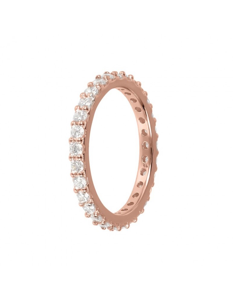 Bronzallure Women's Ring - Miss Fedina Rose Gold with White Cubic Zirconia Size 16 - 0