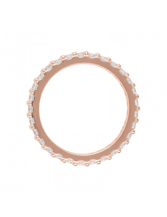 Bronzallure Women's Ring - Miss Fedina Rose Gold with White Cubic Zirconia Size 16 - 0