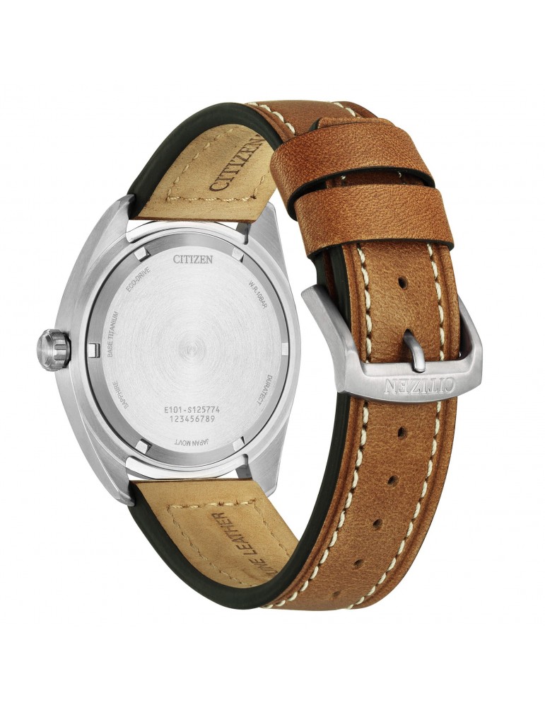Citizen Man's Watch - Super Titanium Eco-Drive 42mm Green - With Leather Strap - 0