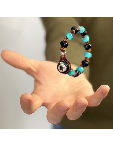 Bracciale Moi - Marinero - Vetro di Murano - Nero - Turchese -MARINERO