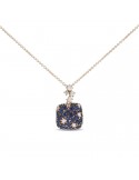 Buonocore Necklace - Embedding in 18K Rose Gold with Pendant with Sapphires and Natural Diamonds - 0