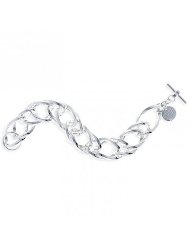 Bracciale Unoaerre Donna - in Bronzo Bianco Catena Maglie a Rombo 22 cm - 0