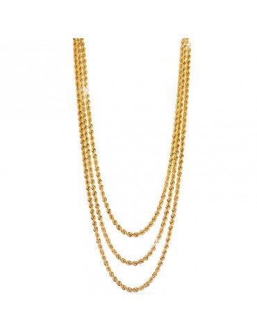 Collana Unoaerre Donna - Multifilo in Bronzo Giallo Catena Corda 43cm - 0