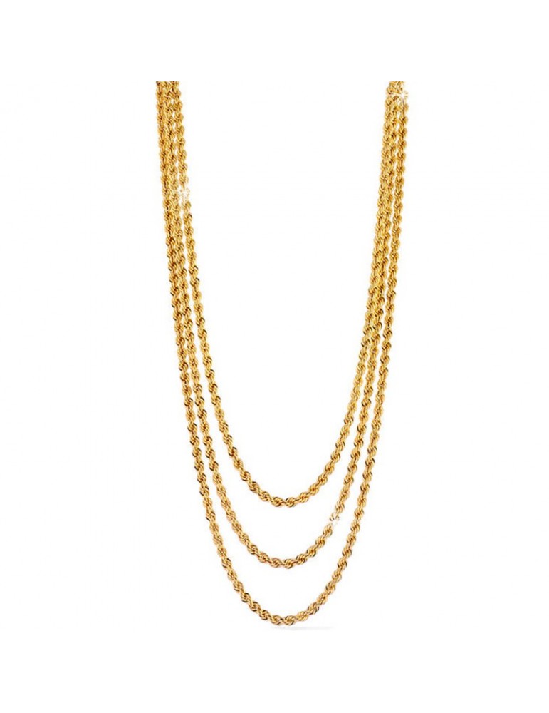 Collana Unoaerre Donna - Multifilo in Bronzo Giallo Catena Corda 43cm - 0