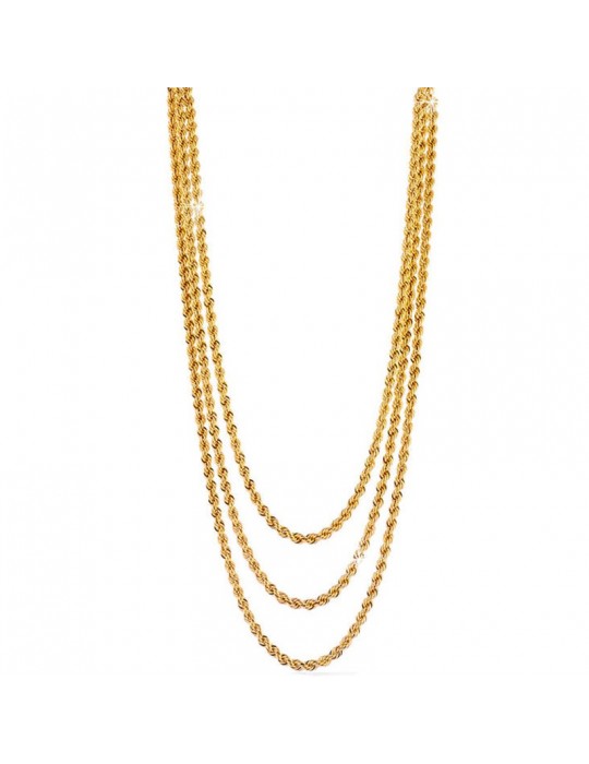 Unoaerre Woman's Necklace - Multi-strand in Yellow Bronze Rope Chain 43cm - 0