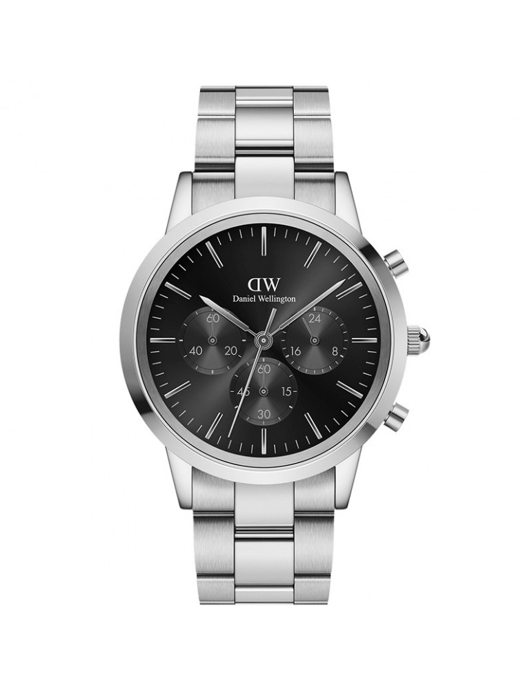 Daniel Wellington-Iconic-Chronograph-Silver-42mm-Black-DW00100645 watch