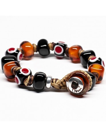 Moi bracelet - Miele - Murano glass - Black - Orange - MIELE