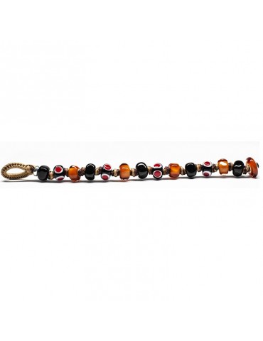 Moi bracelet - Miele - Murano glass - Black - Orange - MIELE 2